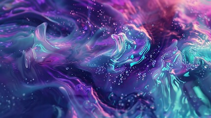 Euphoric dance of ultraviolet euphoria and tranquil jade tones captured in mesmerizing HD clarity, resembling a liquid dreamscape.