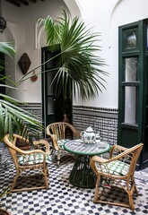 luxury home interior, moroccan riad