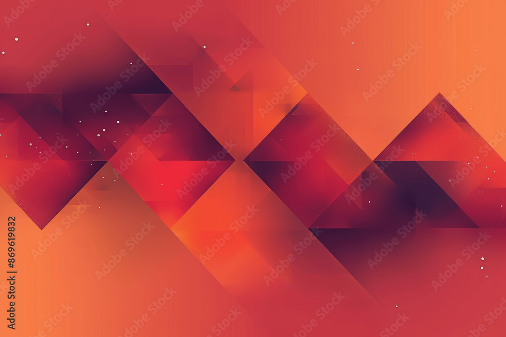 Poster gradient red orange background geometric shapes 3d metallic effect minimalistic design for products 