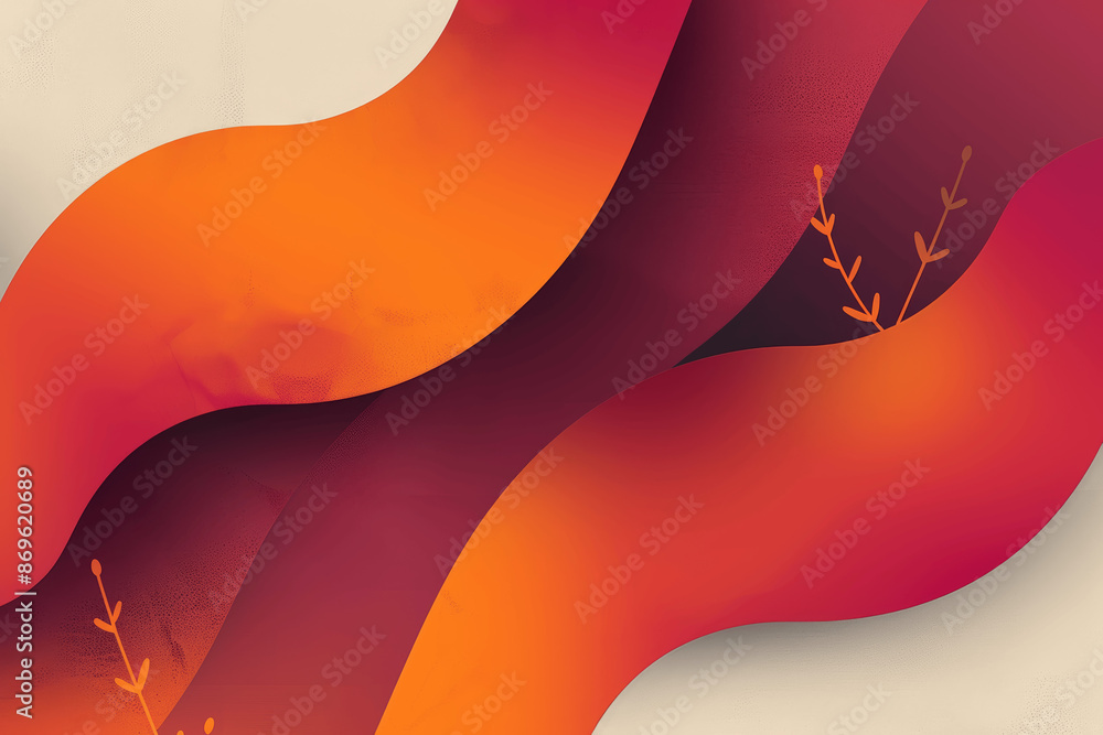 Poster elegant minimal red orange gradient background with geometric 3d shapes and metallic effect for mode
