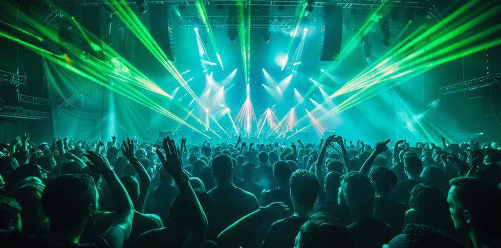 Exciting Night Club Dance Party with Laser Lights and Electronic Music