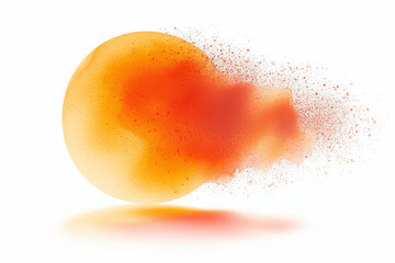 Watercolor Round Gradient Blur Shape Isolated on White Background, Neon Iridescent Colors in Pastel Style