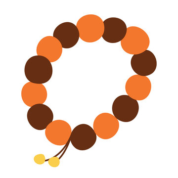 Islamic rosary flat icon, tasbih prayer beads vector art, muslim chaplet illustration, tasbeh image isolated on white background