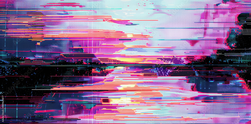 Poster glitch art pattern static noise vhs tape distortion digital crt video game damage texture