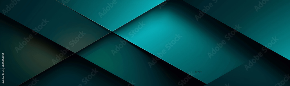 Wall mural teal green abstract modern background with shadows and geometric shapes