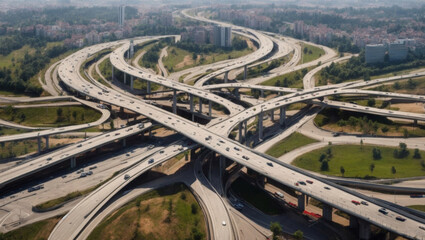 road traffic interchange, aerial view