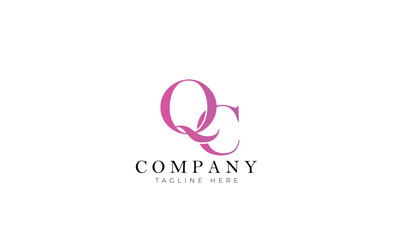 QC logo, Branding logo, Letter logo, Clothing logo