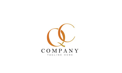Obraz premium QC logo, Branding logo, Letter logo, Clothing logo