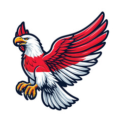 Obraz premium indonesia independence day doodle line drawing vector illustration