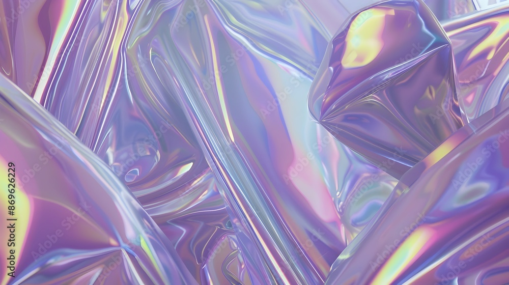 Poster mesmerizing iridescent kaleidoscopic holographic abstract textured background with vibrant colors