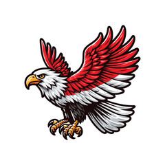 Obraz premium indonesia independence day doodle line drawing vector illustration