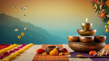 Fototapeta premium Gradient background for onam festival celebration