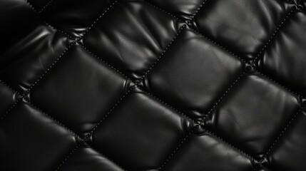Naklejka premium Rich black leather texture, close-up pattern, elegant and sophisticated