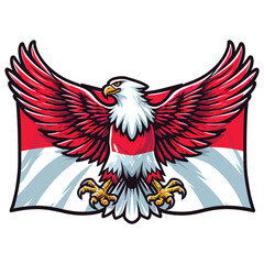 Obraz premium indonesia independence day doodle line drawing vector illustration