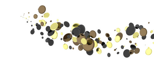 Euphoric Eruption: Magnificent 3D Illustration Showcasing Bursting gold Confetti