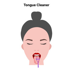 Female and tongue cleaner 