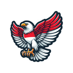 Obraz premium indonesia independence day doodle line drawing vector illustration