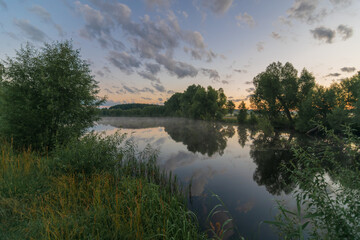 sunrise over the river