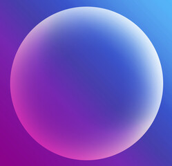 Gradient Blue and Purple Frame with 3D Sphere Shaped Copy Space