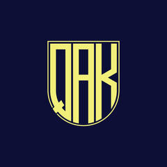 qak letter logo design