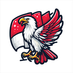 Fototapeta premium indonesia independence day doodle line drawing vector illustration