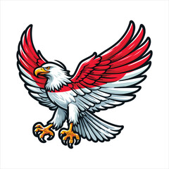 Obraz premium indonesia independence day doodle line drawing vector illustration