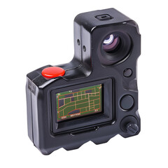 Fototapeta premium High-quality golf rangefinder on white background.