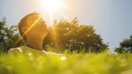 Sun heat, hot summer sun light and heat stroke concept