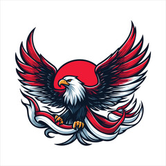 Obraz premium indonesia independence day doodle line drawing vector illustration