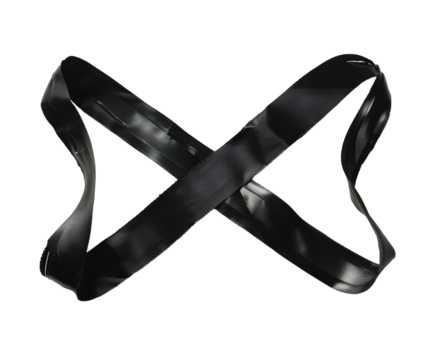 Black tape crossed in an X shape, isolated on white.