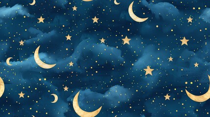 Naklejka premium Twinkling Night Sky Patterns
