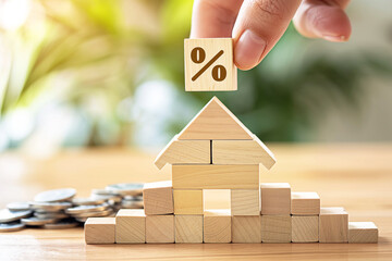 house and blocks percent interest for concept mortgage refinance and home loan