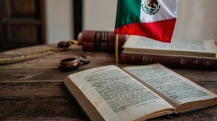 Mexico constitution day with book