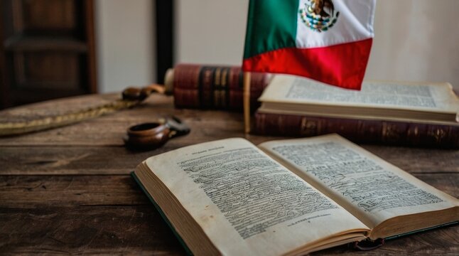 Mexico constitution day with book