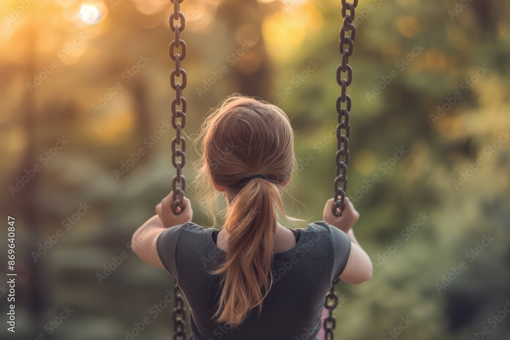 Poster a girl on a swing