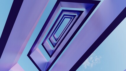 Abstract architecture background geometric shapes in design 3d render