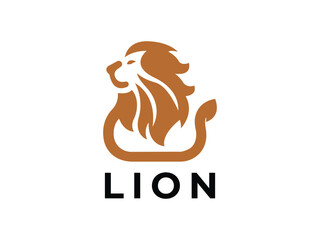 lion minimalist logo design vector