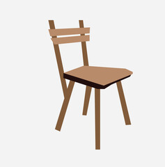 wooden chair isolated on white