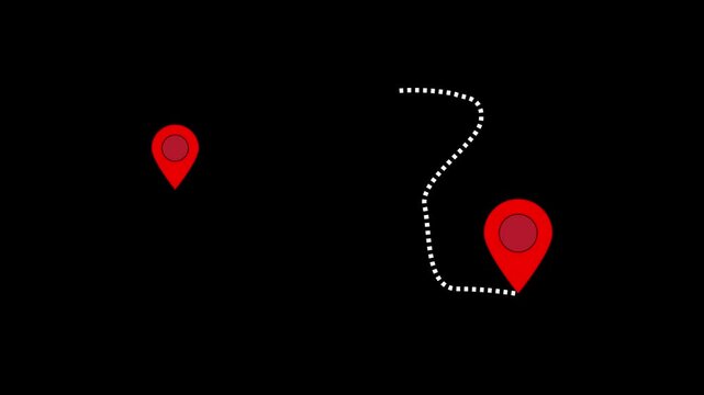 Continuous one line animation location icon. 4k veio