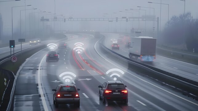 Autonomous Vehicle Fleet Communicating via Radar for Cooperative Driving and Transportation