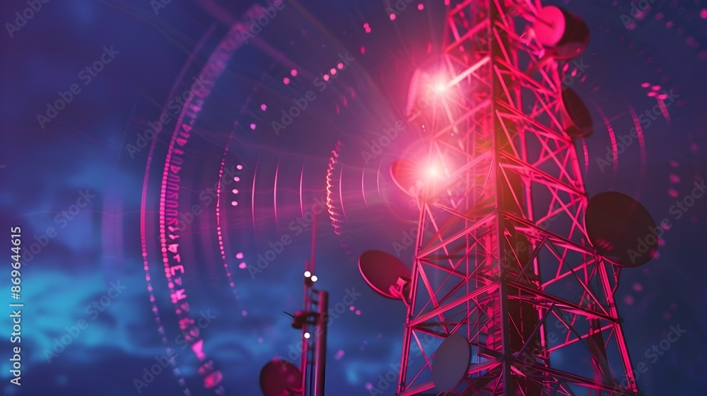 Poster unveiling the intricate patterns of radar wave interference in a technological landscape