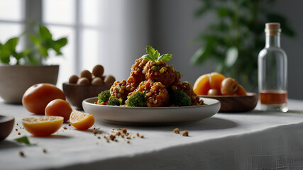 Vegan Food on Product Shooting (white background)