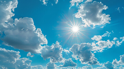 Heat stroke - Concept for climate change, heat wave or global warming, clean blue sky and bright sun