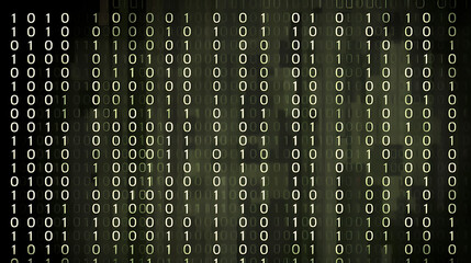 Green Digital Binary Code Rain