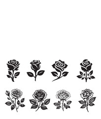 Rose Silhouette vector Illustration 