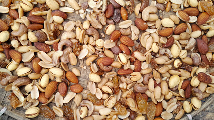 Close-Up of Dried Nuts Sun-Drying