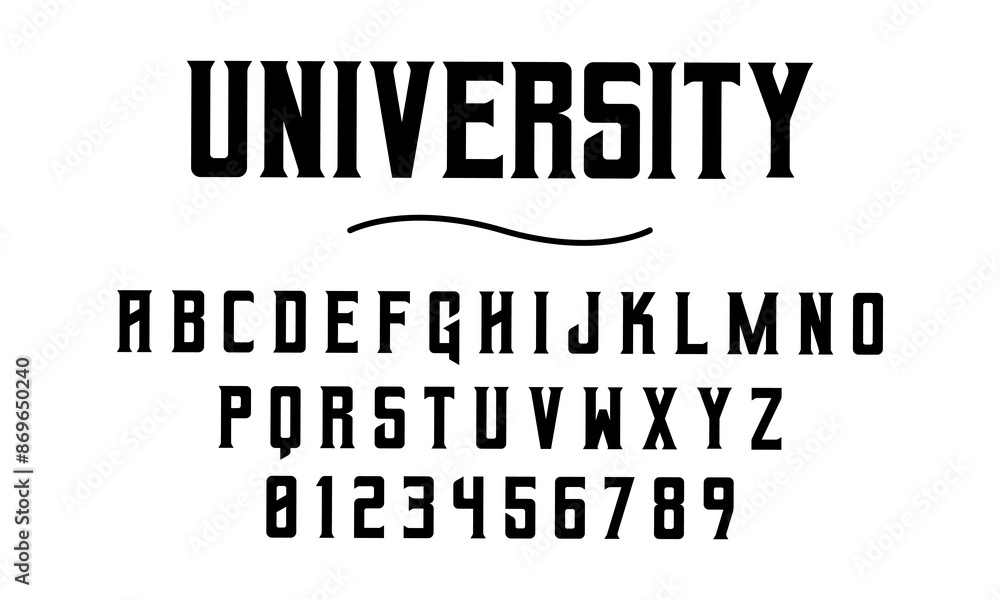 Wall mural university abstract font alphabet. minimal modern urban fonts for logo, brand etc. typography typefa