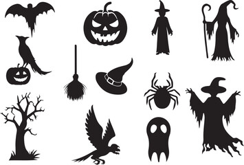 halloween icons set