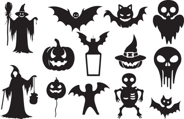 halloween icons set