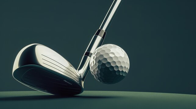Superb Man playing golf on the field with club